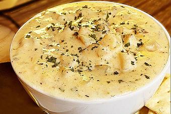 Product: Our creamy New England style clam chowder is a customer favorite! - Fisherman's Market in Whiteaker - Eugene, OR Seafood Restaurants