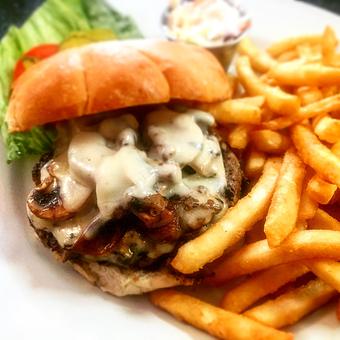 Product: mushroom swiss burger, burger breakfast, brunch, lunch, dinner, pizza, diner, food, - Foodys Diner and Pizza House in Tampa - Tampa, FL Bakeries