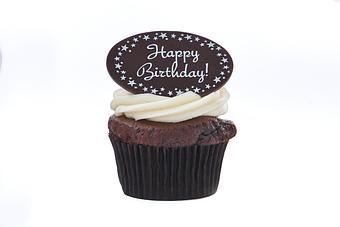 Product: ORIGINAL or JUMBO size Edible Chocolate Birthday Plaque. - Gigi's Cupcakes in Hilton Neighborhood - Maplewood, NJ Bakeries