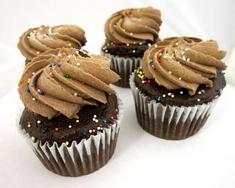 Product: Chocolate Cupcakes with Chocolate Frosting and Rainbow Sprinkles (Dairy Free) - Gluten Free Creations in Phoenix, AZ Bakeries Product: Chocolate Cupcakes with Chocolate Frosting and Rainbow Sprinkles (Dairy Free) - Gluten Free Creations in Phoenix, AZ Bakeries