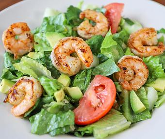 Product: Grilled Shrimp Salad, featuring fresh grilled and seasoned shrimp, makes a hearty lunch or dinner salad. - Goody Goody Burgers - Hyde Park in Tampa, FL Hamburger Restaurants