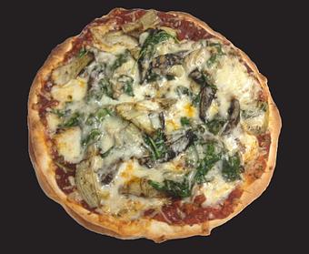 Product: One of our more popular new Quesa'Dizzas!  Artichoke hearts, spinach and portabella mushrooms. - Gringo Jack's in Main Street - downtown Manchester - Manchester Center, VT Barbecue Restaurants