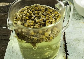Product: Egyptian chamomile blossoms are a great caffeine-free herbal alternative to our teas. The buttery body and apple-like aroma can be enhanced with a touch of honey for a soothing beverage that can be enjoyed throughout the day. - Harold's Coffee Lounge in Northwood - West Palm Beach, FL Coffee, Espresso & Tea House Restaurants