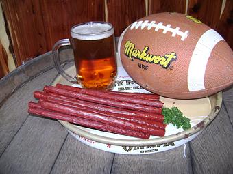 Product: Hermann Wurst Haus Snack Sticks in four flavors; Original, Teriyaki, BBQ and Jalapeno - Hermann Wurst Haus in Historic Downtown Hermann - Hermann, MO Delicatessen Restaurants