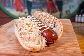 Product: Brat on a Bun - Hermann Wurst Haus in Historic Downtown Hermann - Hermann, MO Delicatessen Restaurants