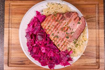 Product: 12 oz. Smoked Pork Chop - Hermann Wurst Haus in Historic Downtown Hermann - Hermann, MO Delicatessen Restaurants