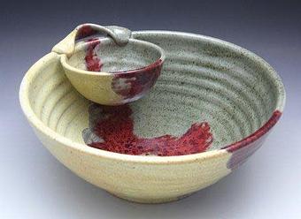 Product: Chip and Dip Bowl - Hickory Flat Pottery in Clarkesville, GA Shopping & Shopping Services