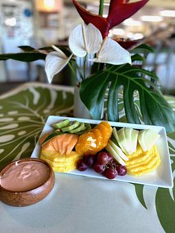 Product: Fresh Fruits served with Homemade Guava Curd - Highway Inn Kaka'ako in Kaka'ako - Honolulu, HI Diner Restaurants