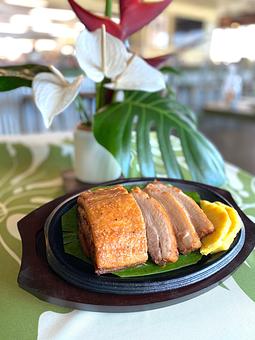 Product: Crispy Pineapple Smoked Kiawe Pork Belly - Highway Inn Kaka'ako in Kaka'ako - Honolulu, HI Diner Restaurants