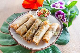 Product: Hawaiian Spring Rolls - Highway Inn Kaka'ako in Kaka'ako - Honolulu, HI Diner Restaurants