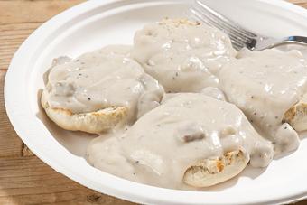 Product: Hearty biscuits and gravy - Hilmar Cheese Visitor Center in Hilmar, CA Coffee, Espresso & Tea House Restaurants