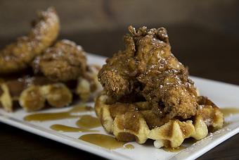 Product: Chicken and Waffles - Houndstooth Saloon in Chicago, IL Bars & Grills