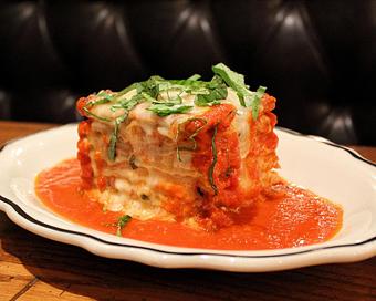 Product: thinly sliced eggplant dredged in italian breadcrumbs, and layered with marinara, pecorino, parmesan, and fontina cheese - Il Porcellino in River North - Chicago, IL Italian Restaurants