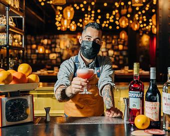 Product: Paul set out to create a refreshing negroni. This mezcal negroni sour is an off-kilter spin that drinks like a sour but tastes like a negroni. - Il Porcellino in River North - Chicago, IL Italian Restaurants