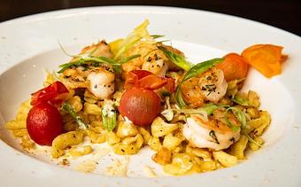 Product: Shrimp Spaetzle Special on Thursdays - Isa's Bistro in Downtown Asheville - Asheville, NC American Restaurants