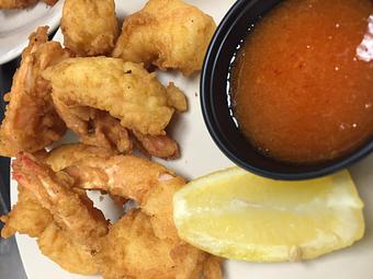 Product: Lightly battered and tender fried shrimp - Jerry's Place in Prince Frederick, MD Seafood Restaurants