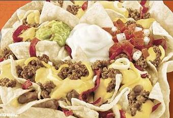 Product: Served with Ground Beef, Cheese, Onions, Tomatoes, Black Olives, Jalapenos, Shredded lettuce, Sour Cream and Salsa - JR's Pub in Naval Weapons Station / Goose Creek - GOOSE CREEK, SC American Restaurants