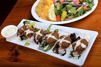 Product: Homemade Falafels with 1/2 Greek Salad - Kebab Place in DTSA - Santa Ana, CA Greek Restaurants