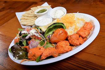 Product: Organic Chicken kebab with 1/2 greek salad - Kebab Place in DTSA - Santa Ana, CA Greek Restaurants