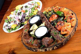 Product: The sultan Greek salad with fillet steak choice - Kebab Place in DTSA - Santa Ana, CA Greek Restaurants