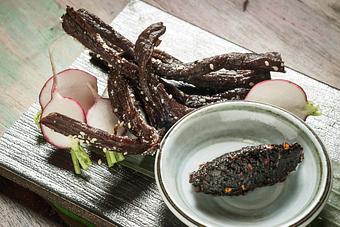 Product: Creekstone Farms Sesame Beef Jerky - Khe Yo in TriBeCa - New York, NY Thai Restaurants