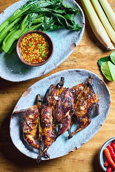 Product: Bamboo Grilled Ginger Quail - Khe Yo in TriBeCa - New York, NY Thai Restaurants