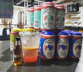 Product: Blonde Walks Into a Bar Blonde Ale  4.6% abv.  15.9 IBU  
Blue Hefe 4.7% abv. 11.9 IBU - Kimberlee J Verbsky in Hillsboro, WI American Restaurants