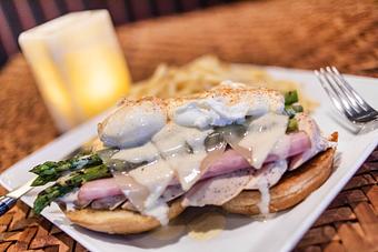 Product: Open Face Chicken Cordon Bleu - Kloomachin Kitchen at The Point Casino in Kingston, WA American Restaurants