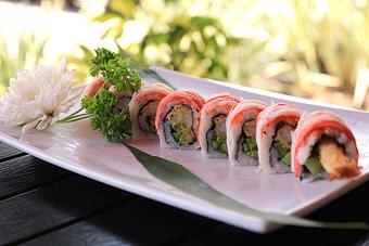 Product: Pink Dragon Roll - Komoon Thai Sushi & Ceviche in Naples & Bonita Springs - Naples, FL Bars & Grills