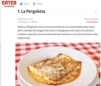 Product - La Pergoletta in Los Angeles, CA Italian Restaurants