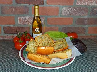 Product: Garlic Bread with Melted Mozzarella - Lamppost Pizza in Davis, CA Pizza Restaurant