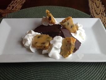 Product: Chocolate Pâté with Pistachio Brittle - Lancaster Tavern B & B Restaurant in Lancaster, VA American Restaurants