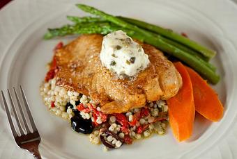 Product: Fresh local trout and whitefish - Landmark Restaurant at Old Rittenhouse Inn in Bayfield, WI American Restaurants