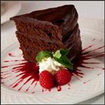 Product: Flourless Chocolate Torte is gluten free - Landmark Restaurant at Old Rittenhouse Inn in Bayfield, WI American Restaurants