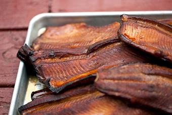 Product: Fresh smoked Lake Superior trout - Landmark Restaurant at Old Rittenhouse Inn in Bayfield, WI American Restaurants