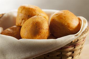 Product: Roasted Red Pepper Dinner Rolls - Landmark Restaurant at Old Rittenhouse Inn in Bayfield, WI American Restaurants