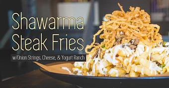 Product: The Shawarma Fries variant of our truffled fries. - Limoo Tea Bar in Boston, MA Hamburger Restaurants