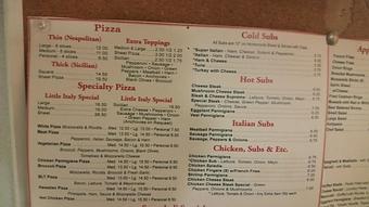 Product: pizza menu - Little Italy III in Deposit, NY Italian Restaurants