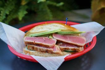 Product: Georges Bank - Seared tuna, avocado, cucumber, wasabi mayo. - Lobstah On A Roll in Back Bay; Newbury Street - Boston, MA American Restaurants