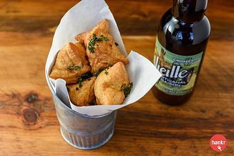 Product: Goat Cheese Puffs - Longtable Beer Cafe in Downtown Middleton - Middleton, WI American Restaurants