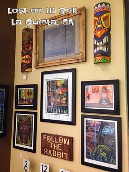 Product: Some art by Doug Horne and tikis for sale - Lost on 111 Grill in La Quinta, CA American Restaurants