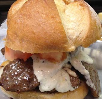 Product: My Big Fat Greek Burger - Lucky's Last Chance in Manayunk - Philadelphia, PA Bars & Grills
