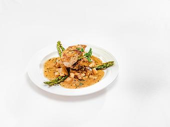 Product: 1/2 chicken pan roasted | mushroom jus | roasted potatoes | grilled asparagus - M.a.c. 24/7 in Waikiki - Honolulu, HI American Restaurants