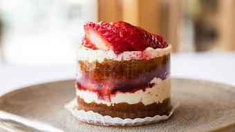 Product: Strawberry Shortcake (Vegan, Gluten-free) - M Café in Los Angeles, CA American Restaurants