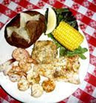 Product: Fresh Sea Scallops, Cod, Shrimp and a Crab Cake the ultimate bounty from the sea! - Mackey's American Pub in Manassas, VA American Restaurants