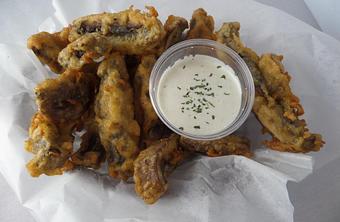 Product: Deep Fried Portabella mushrooms - Main Street Ed's in Argonne, WI American Restaurants