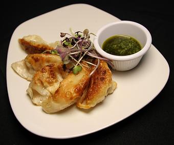 Product: Asian Vegetable Pesto Dumplings - Marco Polo's - For Information and Reservations in Great Neck, NY Bars & Grills