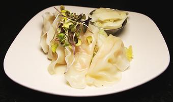 Product: Asian Vegetable Pesto Dumplings - Marco Polo's - For Information and Reservations in Great Neck, NY Bars & Grills