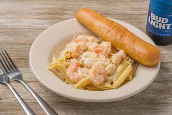 Product: Sautéed Shrimp Alfredo Pasta (lunch portion) - Mason's Grill in Baton Rouge, LA American Restaurants