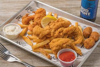 Product: Fried Shrimp & Catfish Platter - Mason's Grill in Baton Rouge, LA American Restaurants